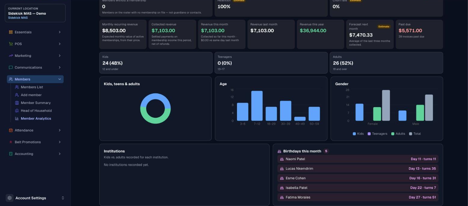 Capture d'écran de Comptabilité et rapports dans Sidekick